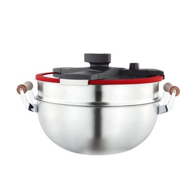 China Sustainable Stainless Steel Silicone Restaurant Flame Pot Kitchen Pressure Cooker Non-Stick Cookware for sale