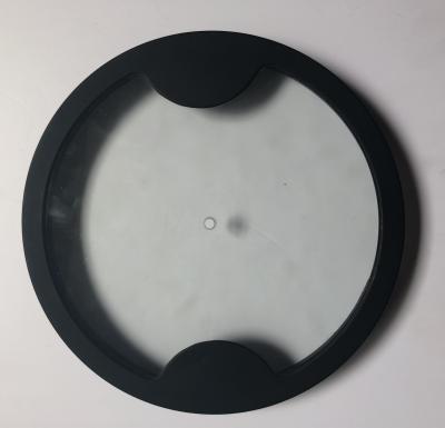 China Sustainable Tempered Glass Lid With Silicone Rim Wide Edge 24cm Lid for sale