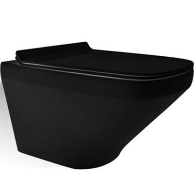 China Concealed Cistern Matt Black Colored Rimless Wall Hung Toiletries Sanitary Ceramic Bathroom Smart Wall Mounted Toilet Hanging WC Toilet for sale