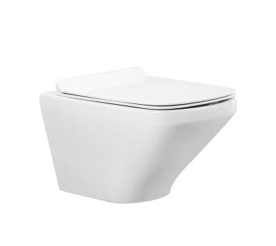 China European Ceramic Tank Design Rimless Flush Bathroom Hidden Wall Hung Toilet Sanitary Ware Smart Wash Down P-trap Wall Hung WC Toilet for sale