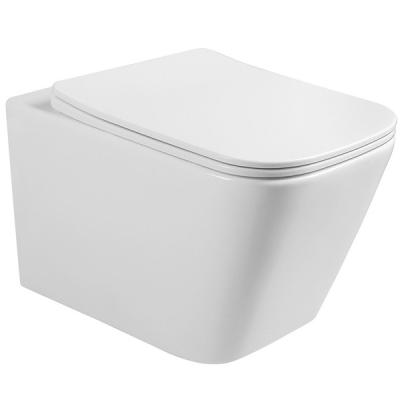 China Double-Flow European Standard Design High Quality Rimless Square Wall Hung WC Sanitary Ware Bathroom Ceramic Smart Wall Hung Toilet for sale