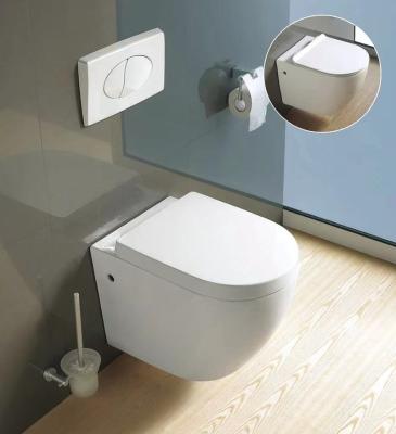 China Double-Flow High Quality European Standard Ceramic Sanitary Ware Bathroom Wall Hang Toilet Cheap Wall Hung WC Wall Hanging Wholesale Toilet for sale