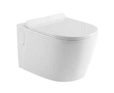 China Double-Flow European Standard Cheap Bathroom Ceramic Wall Hanging Toilet Wall Hung WC Wholesale P-trap Wall Hung Toilet for sale