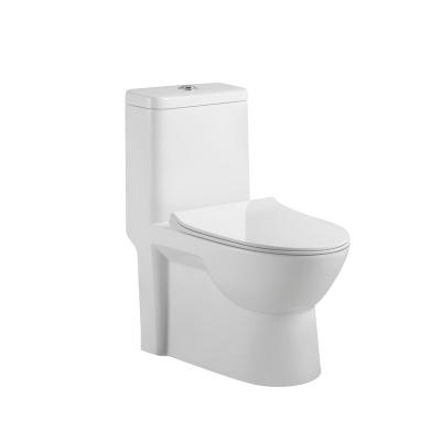 China Bathroom Sanitary Ceramic Siphonic Double-Flow One Piece Toiletries Cheap Rimless One Piece Toilet for sale