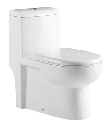 China Ceramic Double-Flow Sanitary Ware Bathroom Wash Down P-Trap One Piece Lavatory WC Floor Standing Toilet for sale