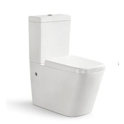 China Double-flow European Style Ware Sanitary Bath Wash Down P-trap 180mm WC Toilet Set Bathroom Ceramic Square Design Two Piece Toilet for sale