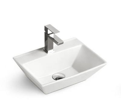 China Modern Mini Bathroom Ceramic Square Design Above Countertop Art Wash Basin Small Size Hand Basin for sale