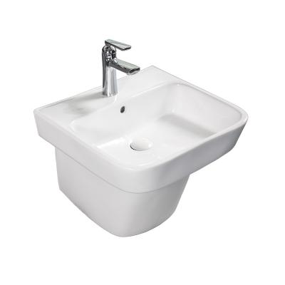 China Modern Sanitary Ware Ceramic Square Design Wall-hung Sink / Bathroom Wall Hung Wash Basin (BSJ-A8523) for sale