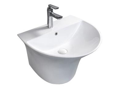 China Modern Hot Selling European Design Bathroom Wall Hung Basin Sanitary Ware Ceramic Wash Basin Wall Hung Sink for sale