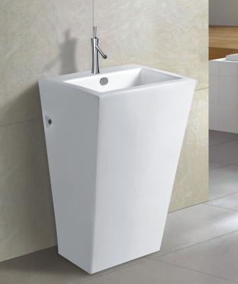 China Modern Sanitary Ware Bathroom Pedestal Pedestal Wash Basin Pedestal Free Standing Wash Basin for sale