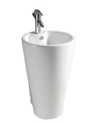 China Modern Basin Sanitary One Piece Bathroom Hand Wash Pedestal Ware Floor Standing Pedestal Standing Ceramic Sink for sale