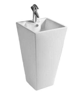 China Modern Made In China Ceramic Sanitary Ware One Piece Free Standing Pedestal Wash Basin Pedestal Wash Basin for sale