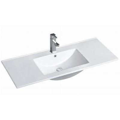 China Modern Sanitary Ware Bathroom Vanities Step Down Edge Cabinet Basin Bathroom Vanity Wash Ceramic Slim Hand Basin for sale