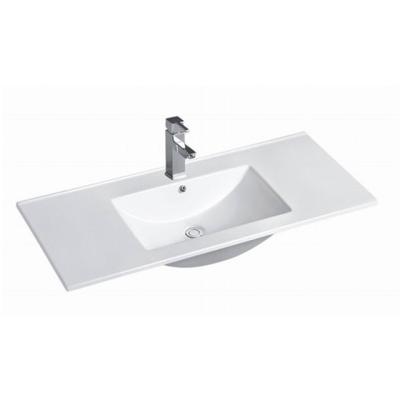 China Sanitary Modern Design Modern Cabinet Ceramic Square Basin Take Care Bathroom Vanity Slim Edge Wash Basins for sale