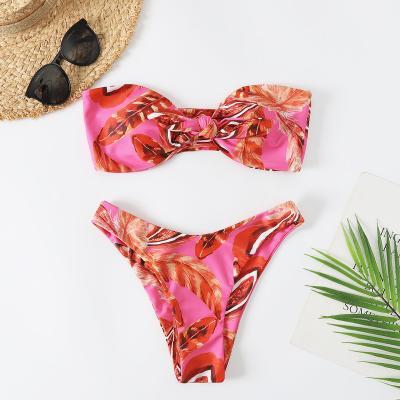 China Women's Breathable Bow Tie Strapless Bra Bikinis And Beach Wear Summer Bikinis for sale