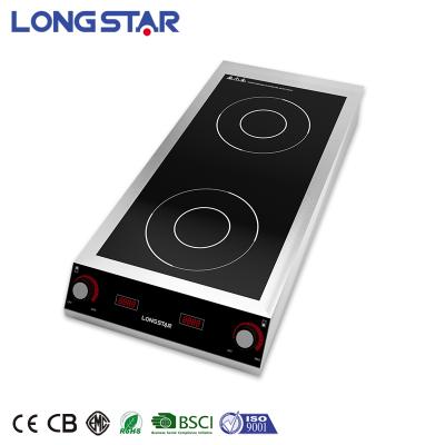 China New Design Hotel Kitchen Cooking Commercial Electric Induction Cooktop 2 Burner Induction Cooker Double Stove Burners for sale