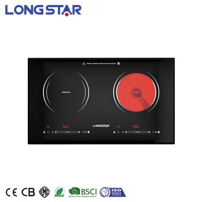 China Hotel High Quality Touch Screen Hob Electric Infrared Ceramic Cooker Built In Double Stove Two Burner Ceramic Induction Cooker for sale