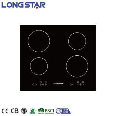 China Hotel Custom 4 Burner Electric Induction Cooktop Glass Plates Black Color Induction Cooker for sale