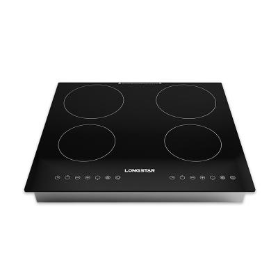 China Hotel Black 6000w Rectangular Cooktop Induction Stove Element 4 Burner Induction Hob for sale