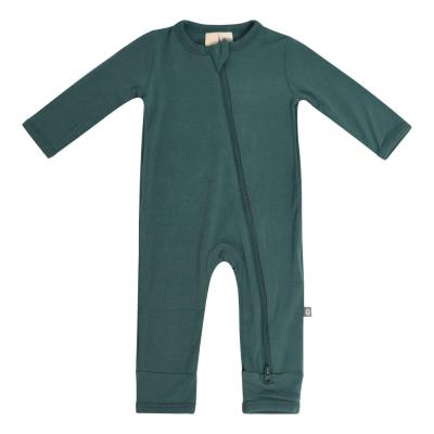 China Breathable Material China Factory Customized Zipper Closure Solid Color Baby 97% Rayon+ 3% Toddler Overalls Soft Bamboo Spandex Rompers For 0-24 Months for sale