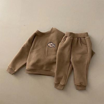 China Casual Style Crewneck Sweatshirt Casual Solid Jogger Set Kids Clothes Autumn Baby Clothes for sale