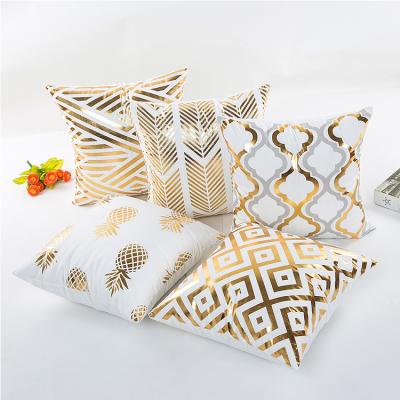 China Pineapple anti-static best-selling classical gold geometric pillowcase simple creative Amazon pillowcase for sale