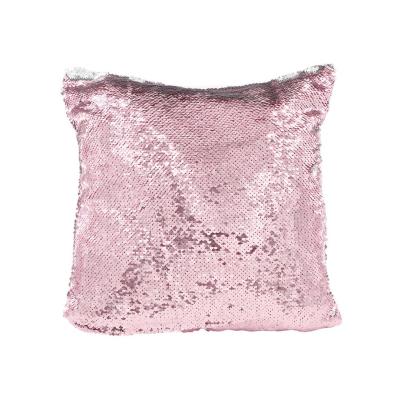 China Anti-Static Drop Shipping 2022 Decor Tile Case Polyester Luxury Sequin Cushion Cover Sublimation Blanks Luxury Sequin Pillow Case for sale