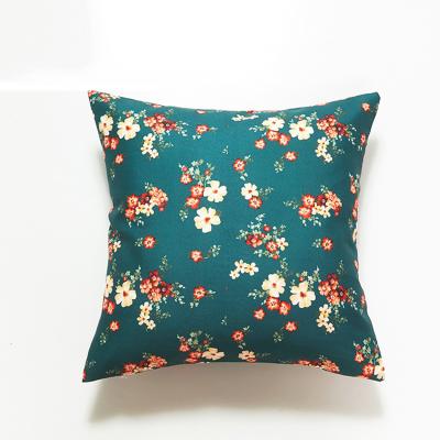 China Anti-Static Outdoor Couch Waterproof Flower Leaves Cotton Tile Sofa Cushion Cover Green Home Decorative Cushion Covers for sale