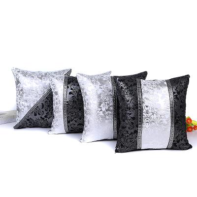 China Factory direct sale anti-static patchwork tile covers black polyester cushion cover for sale