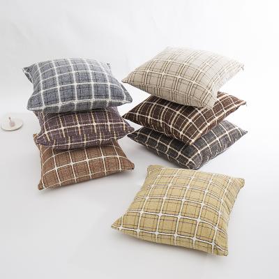 China Anti-static Luxury Canvas Tile Cushion Covers Set Brown Art Decor Cushion Cover for sale