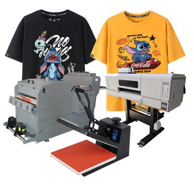 China Whole set of PET film printer T-shirt A + hot melt powder machine + heat press machine for T-shirt printer for sale