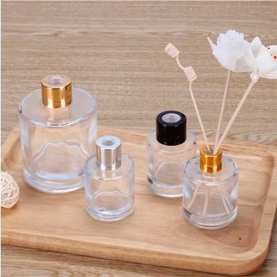 China Gift & Craft 100ml Luxury Customize Empty Glass Reed Diffuser Fragrance Round Bottle Clear Diffuser Bottle for sale