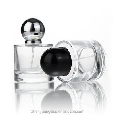 China Personal Care 2021 Have Stock 50ml Clear Glass Perfume Bottle Empty Glass Round Perfume Bottle With Spray for sale