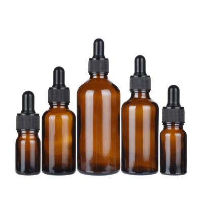 China Wholesale 5/10/15/20/30/50/100ML Bottle Amber Glass Essential Oil Bottle Amber Glass Liquid Reagent Personal Care Pipette for sale