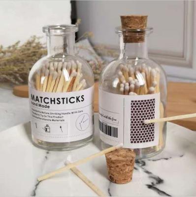 China Gift & Craft 250ml 8oz Apothecary Match Bottles Match Sticks Glass Bottle With Wooden Cork Stopper For Matches In Bottle for sale