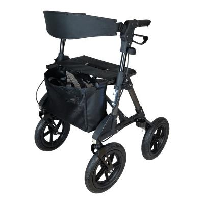 China Walker Outdoor Four Wheel Foldable Rollator With Brake For Outdoor Walk Rehabilitation Therapy Supplies for sale