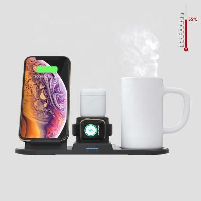 China N39 Mobile Phone Custom 4 in 1 Station Wireless Fast Wireless Charging Thermostatic Charging Cup for iPhone Stand Charger for sale