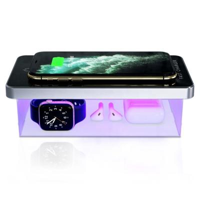 China Smart Watch Sterilizing Box Mobile Phone Light Ultraviolet Disinfection UV Led Portable Wireless Charger for sale