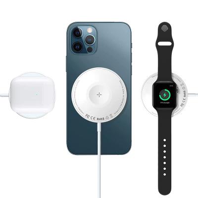 China Wholesale Qi Portable Fast Charging Sublimation 15w Magnetic Cell Phone/Smart Watch/Earphone 3 in 1 Wireless Charger Protection for sale