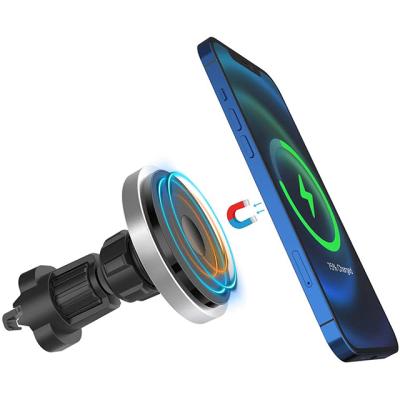 China Strong 15W QI Car Charger Free Rotate Magnet Magnetic Fast Charging Wireless Holder For Iphone 12/13 for sale