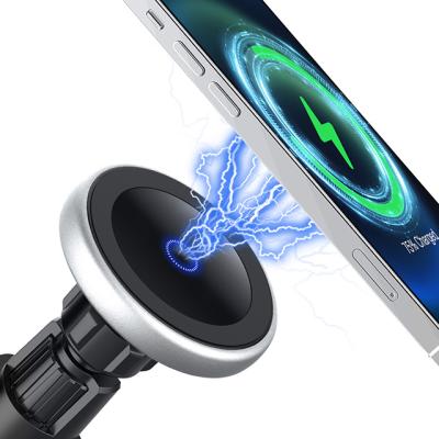 China 15W Mobile Phone Fast Charging Magnetic Car Wireless Charger For Iphone 12 pro Max Fast Charge Magnet Car Phone Holder for sale