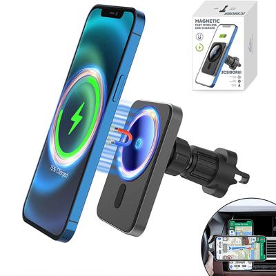 China QI 15W Magnetic Wireless Magnetic Car Holder Phone Car Charging Wireless Charger For Iphone 12/12 pro Max Fast Charge Car Phone Pro/12 Holder for sale