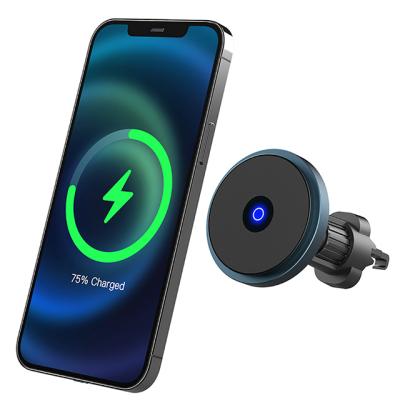 China Mobile Phone QI Magnetic Car 15W Fast Charging Wireless Charger For Iphone 12/13 Air Vent 360 Degree Rotation Car Phone Holder for sale