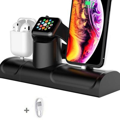 China PORTABLE Multi Charging Dock For Apple Watch Charging Stand For Iphone Silicone Phone Charging Dock Station For Airpods for sale