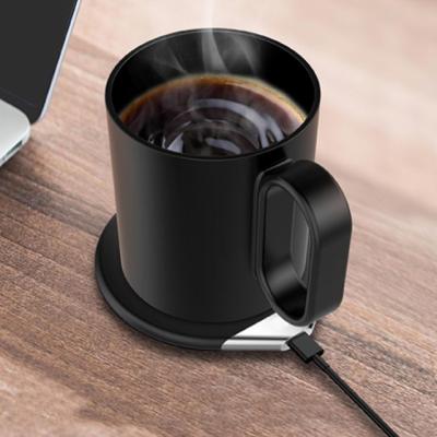 China Thermostatic Temperature Control Thermostatic Temperature Control 55 Degree Coffee Mug Warmer with Wireless Charger 350ml Ceramic Mug for sale