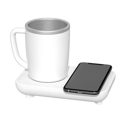 China Mobile Phone/Coffee Cup Warmer 2 in 1 Cup Wireless Charger Coffee Cup Warmer with Refrigeration/Coffee Heater Wireless Temperature Control Charger for sale