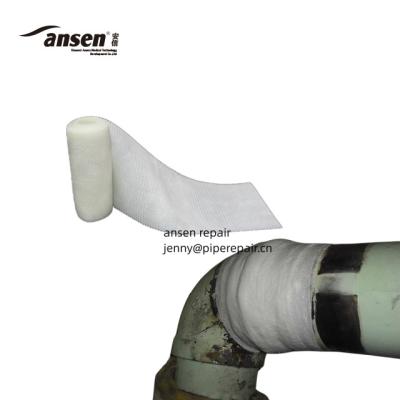 China pipeline repair clamp white color pipe repair bandage fiberglass wrap for sale