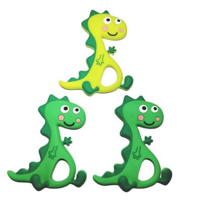 China Green Long Soft Cartoon Dinosaur Neck Toy Amazon Hot Selling Wholesale Cute Baby Teether Silicone Teethers Toy for sale