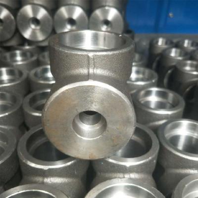 China SS304L SS316L Stainless Steel Socket Pipe Fittings Tee 3000LB 6000LB for sale