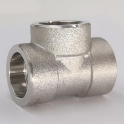 China DN50 3000LB Stainless Steel Socket Tee NPT Internal Thread Socket Tee for sale